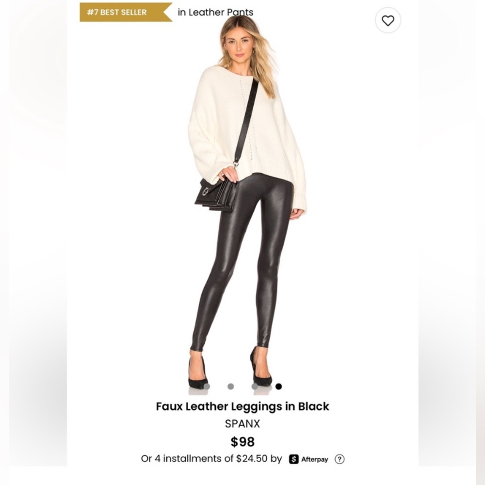 SPANX Faux Leather Leggings in Black